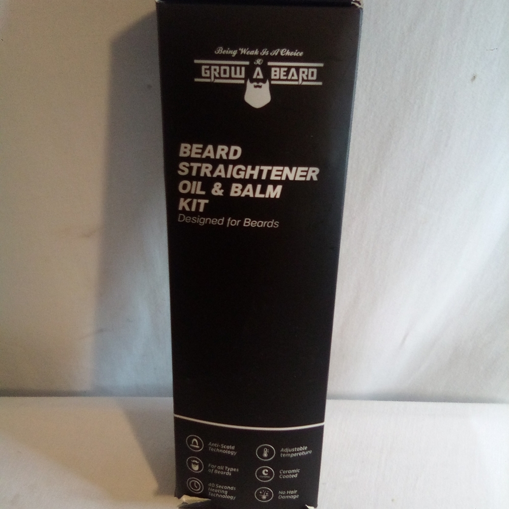 Grow a Beard Beard straightener new in box. Includes beard oil & balm..